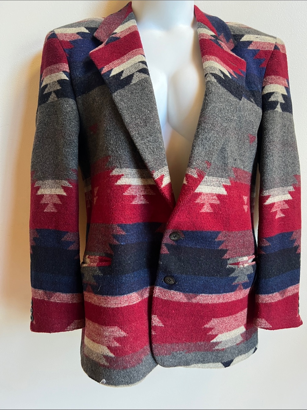 aztec Southwestern Vintage wool blazer made in the USA statement Blazer